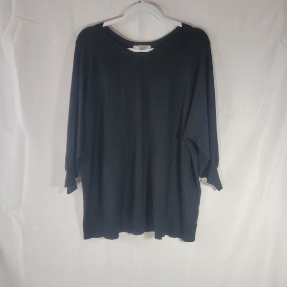Max Studio Women's Plus Size 2X Black Dolman Sleeve Pullover Knit Sweater